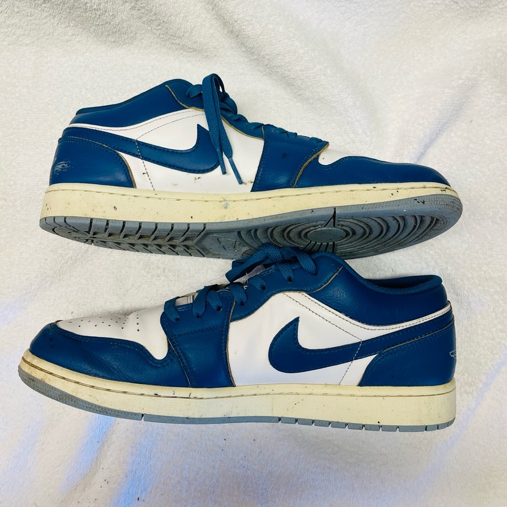 Nike GS Air Jordan1 Low SE Industrial Blue White Mens 12.5 - Picture 7 of 9